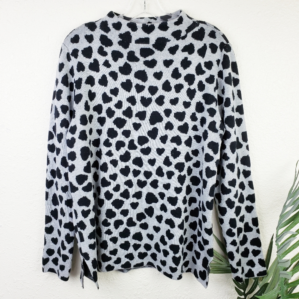 LOFT Animal Print Cotton/Rayon Knit Sweater